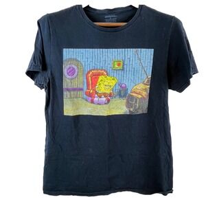 SPONGEBOB SQUAREPANTS Aight Imma Head Out Nickelodeon T-Shirt MENS MEDIUM Navy
